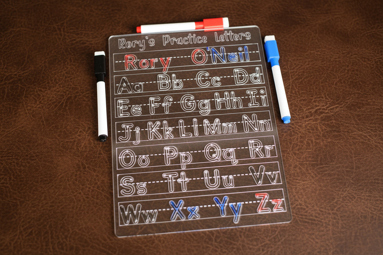 Personalized Alphabet Tracing Board | Custom Handwriting Practice | Montessori Fine Motor and Literacy Tool
