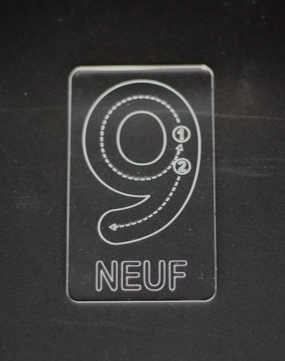 French Numbers Tracing Cards | Montessori Math Flashcard Made From Acrylic