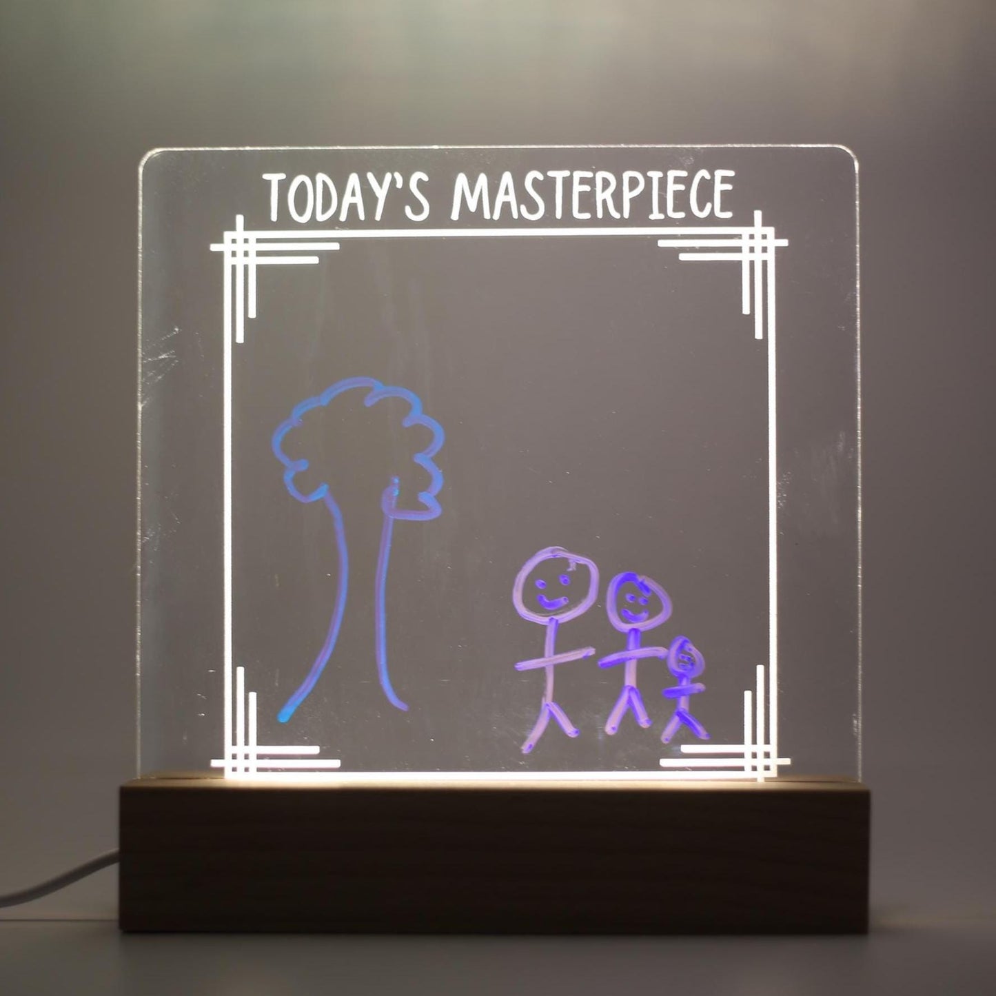 Interactive Countdown Night Light | Interactive Night Light, Engraved Acrylic Drawing Nightlight for Young Children
