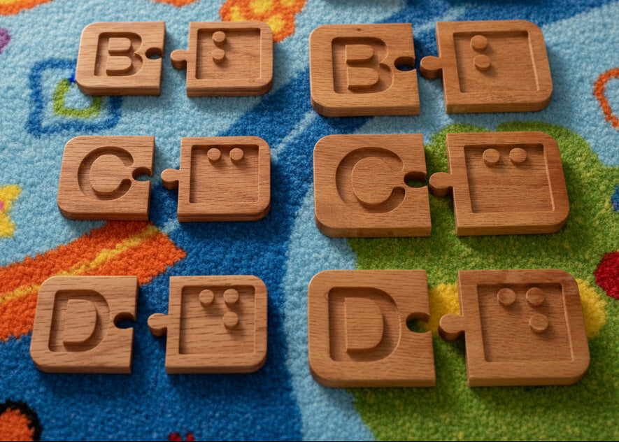Alphabet Puzzle Match Tiles - Braille