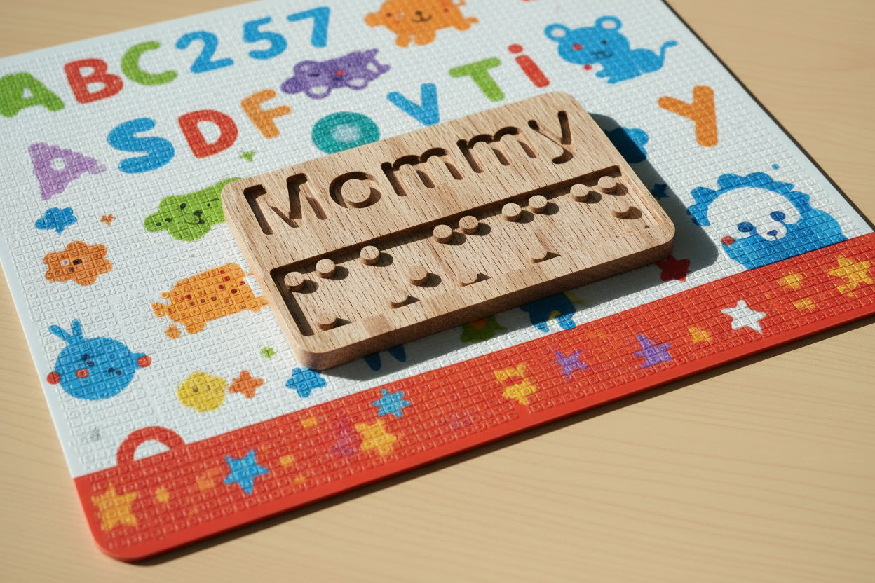 Braille Word Tiles (Set of 5) | Customizable Resource for Early Learning