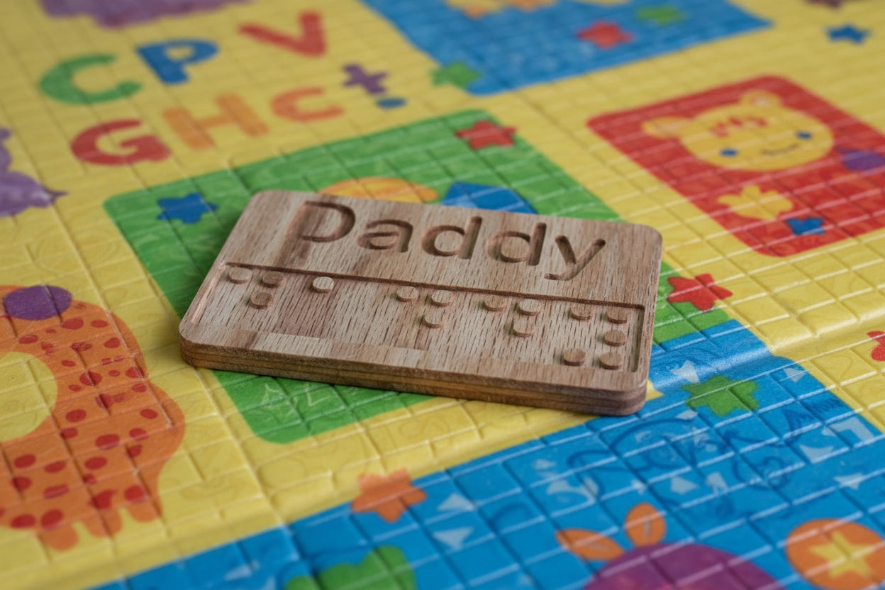 Braille Word Tiles (Set of 5) | Customizable Resource for Early Learning