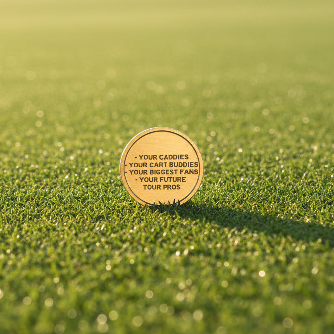 Brass Golf Ball Markers - Laser Engraved Golf Accessory