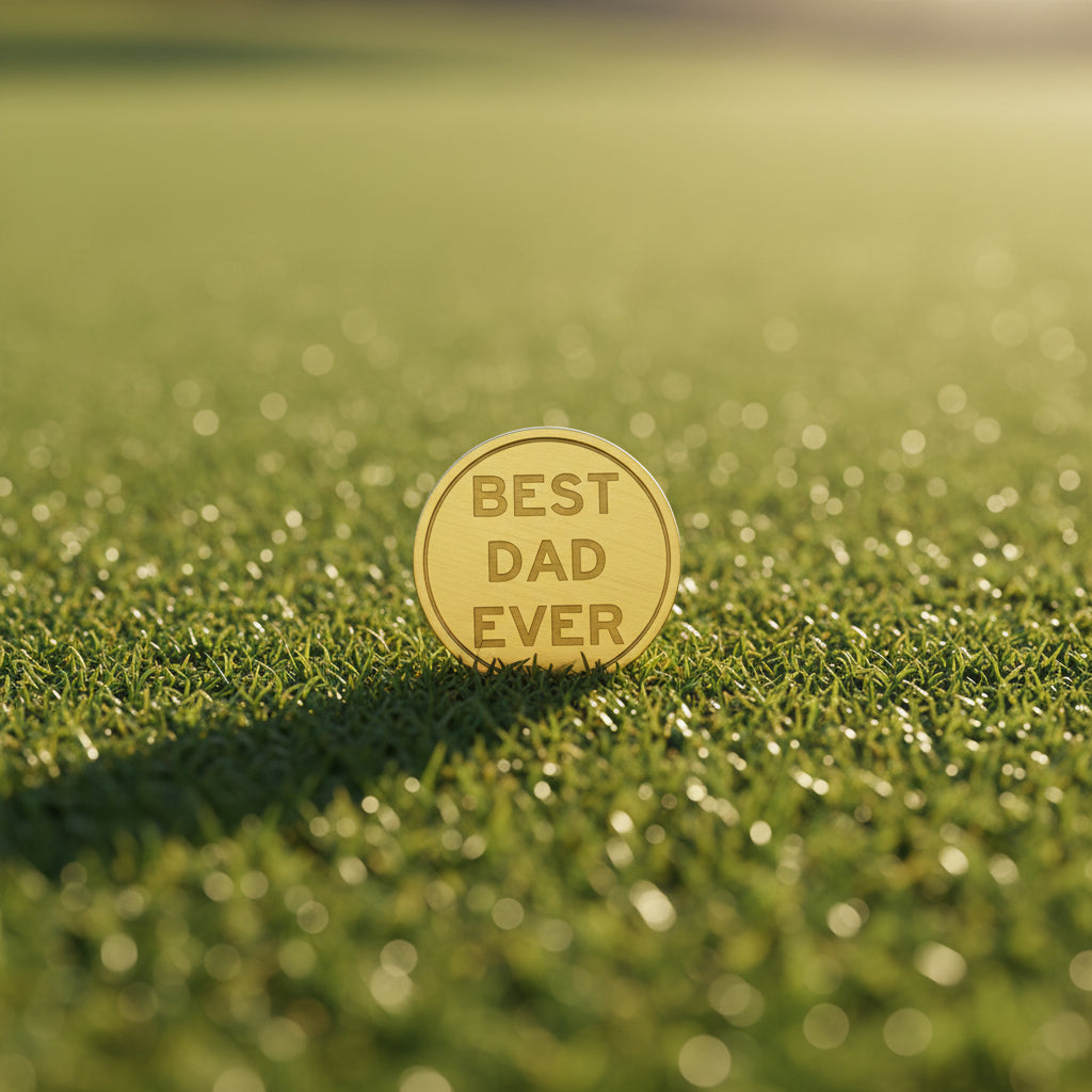 Brass Golf Ball Markers - Laser Engraved Golf Accessory