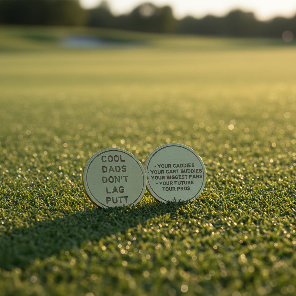 Brass Golf Ball Markers - Laser Engraved Golf Accessory