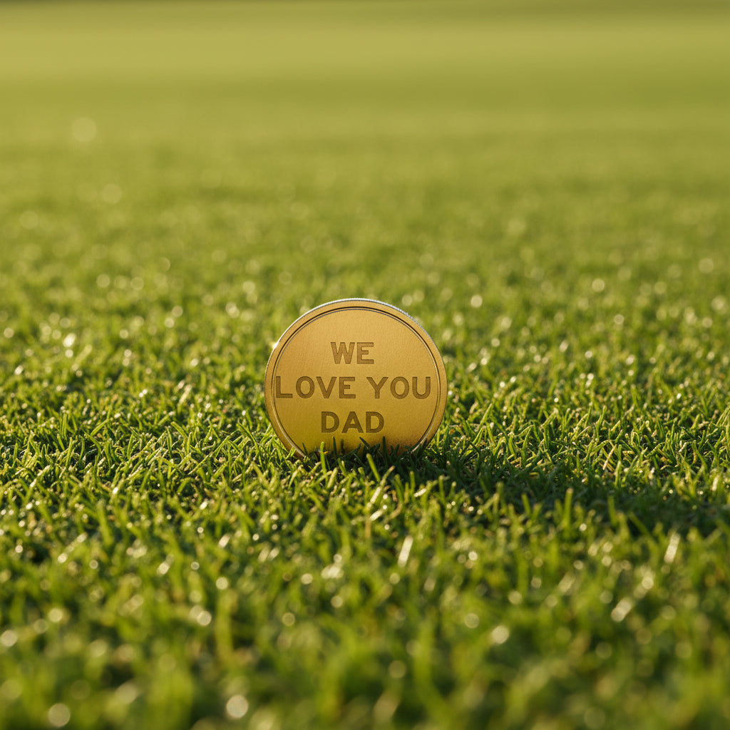Brass Golf Ball Markers - Laser Engraved Golf Accessory
