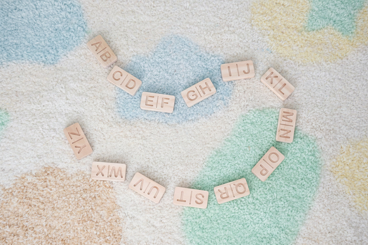 Alphabet domino set with personalized name tile | Montessori letter learning set