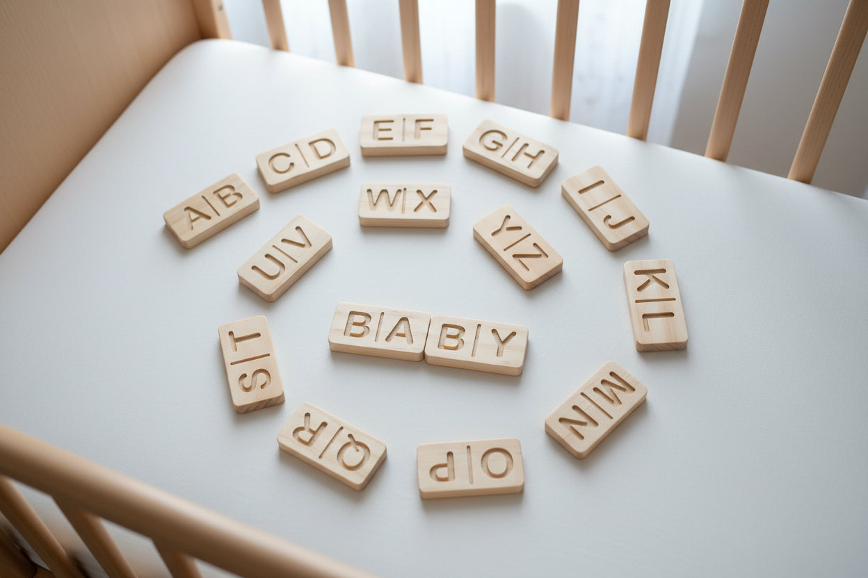 Alphabet domino set with personalized name tile | Montessori letter learning set