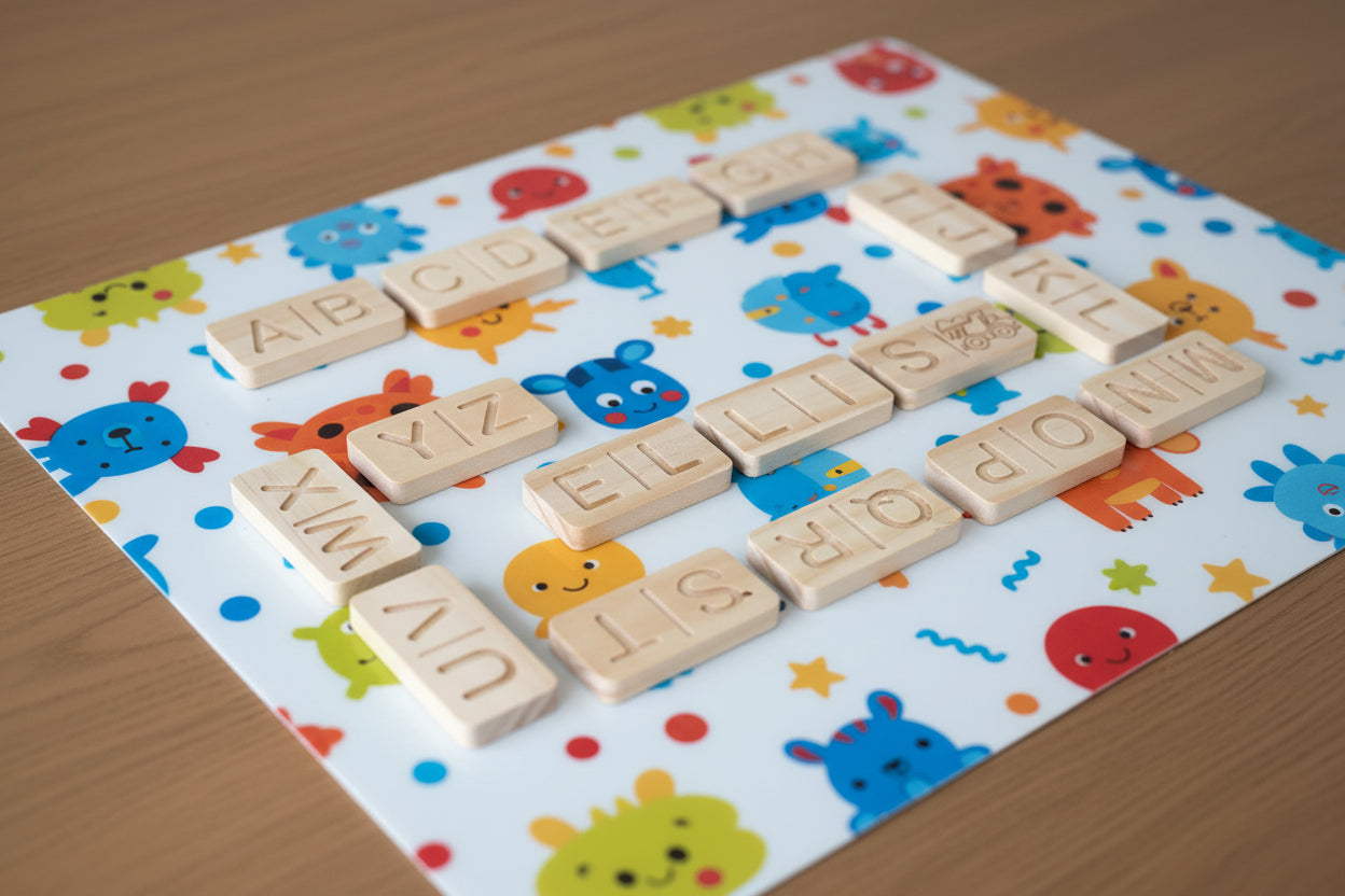 Alphabet domino set with personalized name tile | Montessori letter learning set