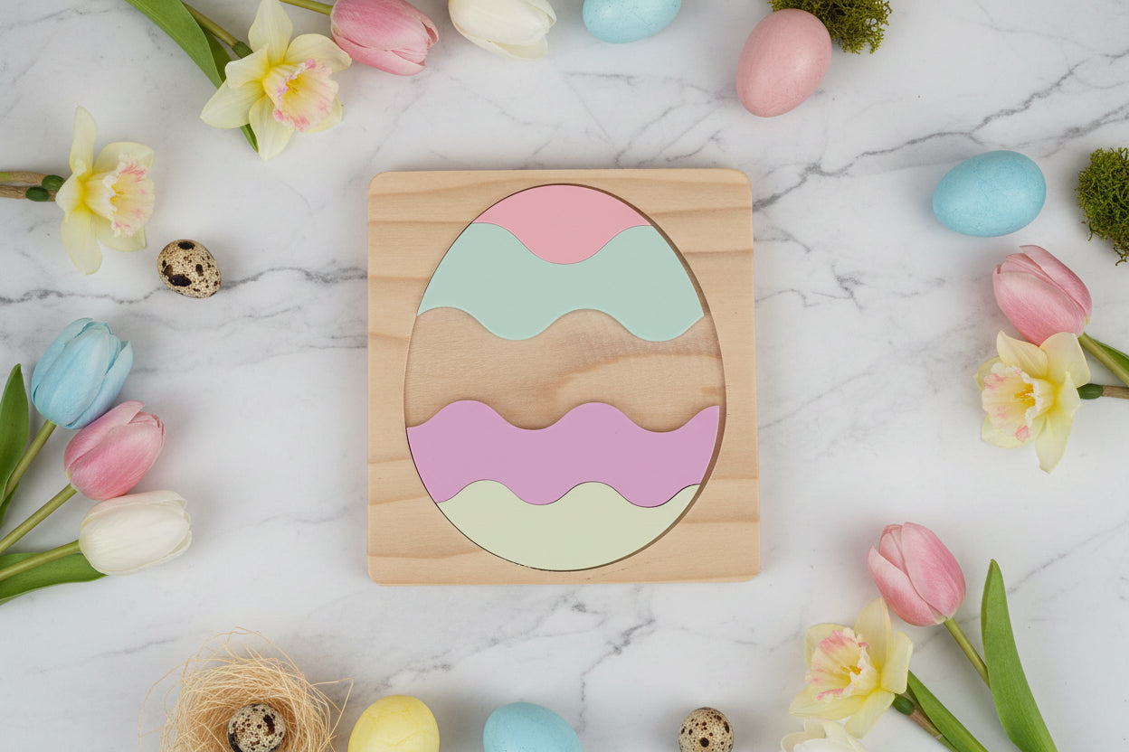 Personalized Pastel Easter Egg Puzzle | Custom Name Puzzle for Kids