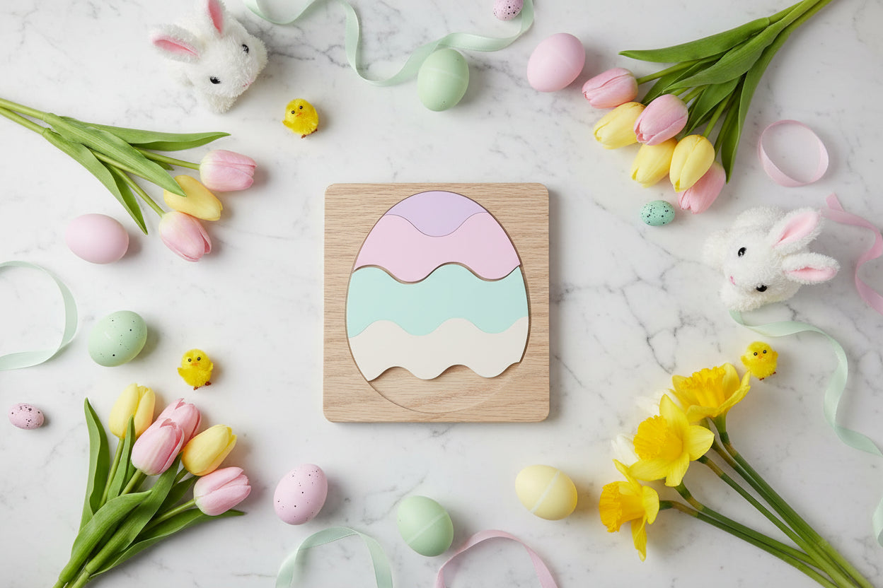 Personalized Pastel Easter Egg Puzzle | Custom Name Puzzle for Kids