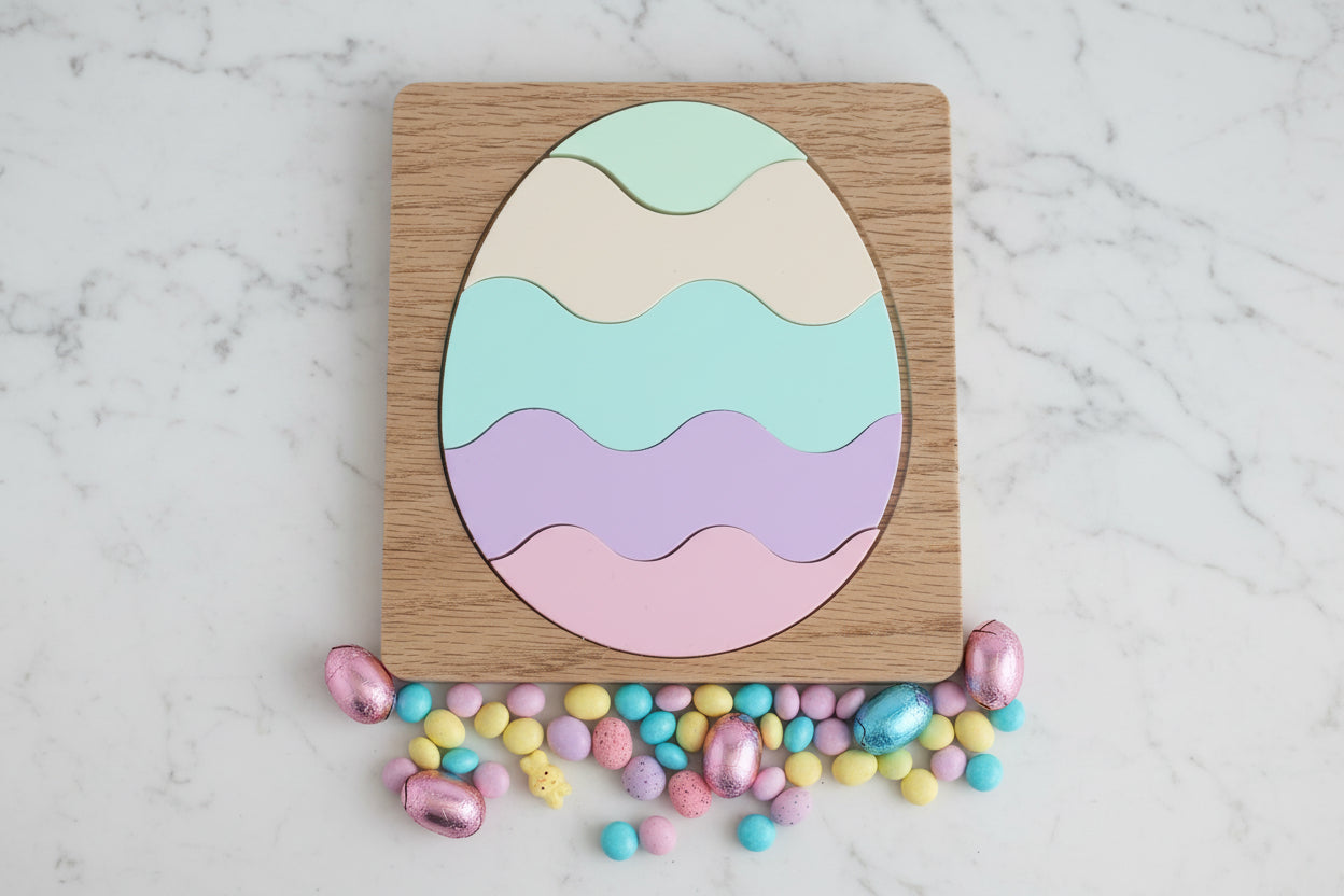 Personalized Pastel Easter Egg Puzzle | Custom Name Puzzle for Kids