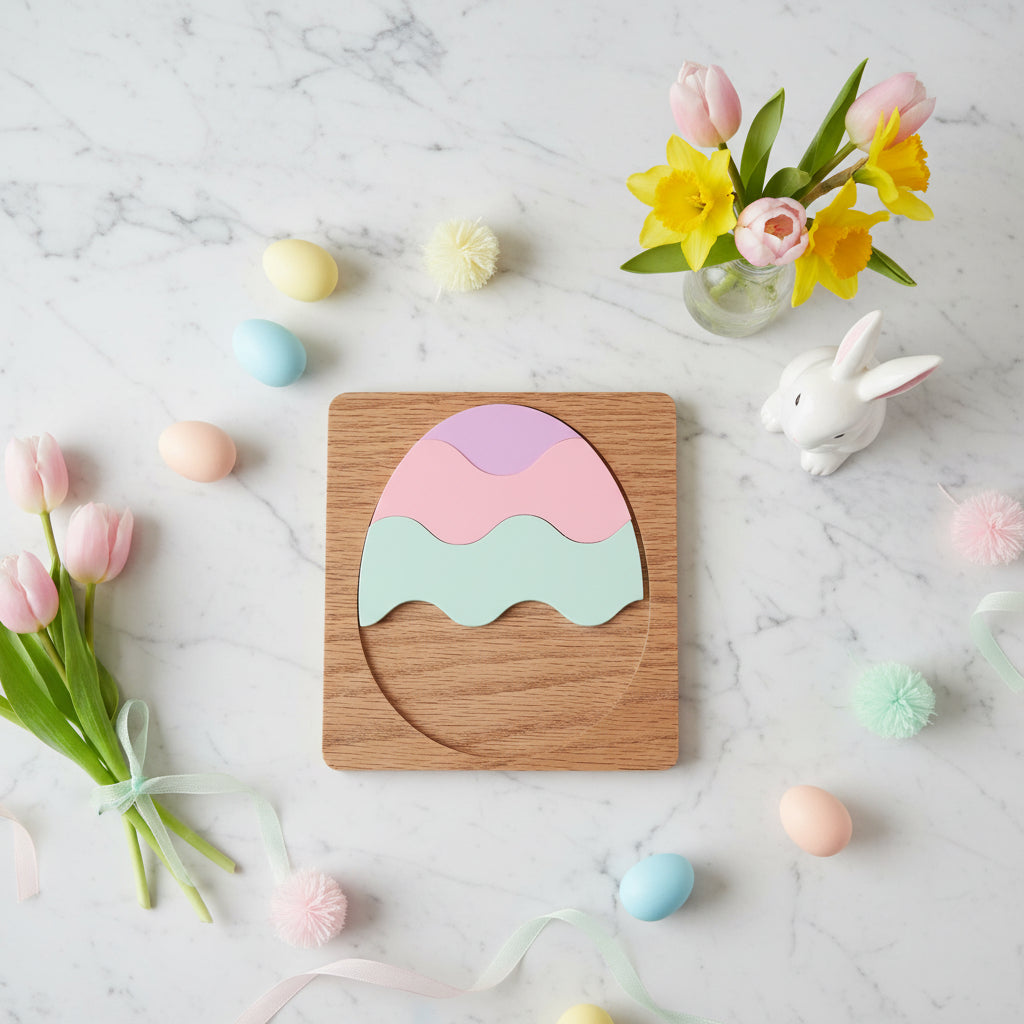 Personalized Pastel Easter Egg Puzzle | Custom Name Puzzle for Kids