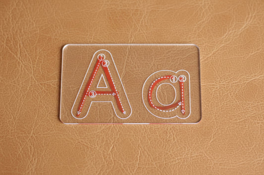 Alphabet Letter Tracing Tiles | Upper & Lowercase | Montessori Learning Tool | Acrylic | Handwriting Practice Tiles