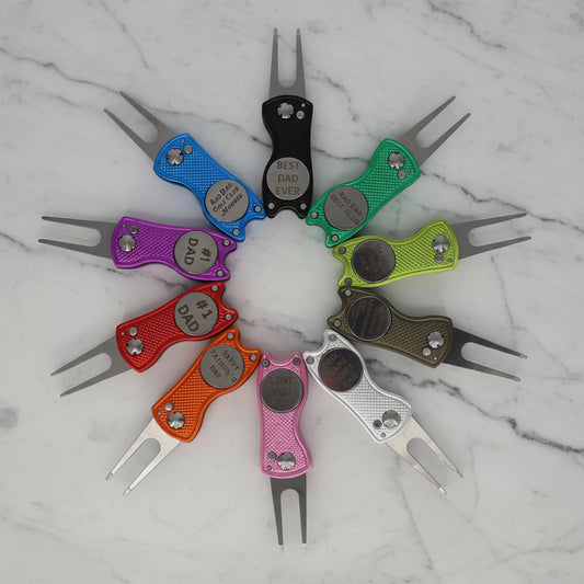 Flip Divot Tool - Laser Engraved Golf Accessory