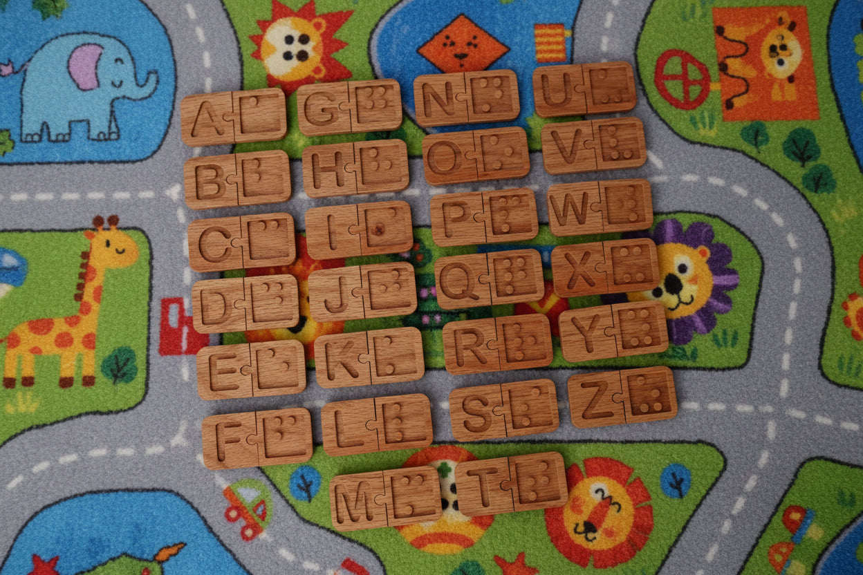 Alphabet Puzzle Match Tiles - Braille
