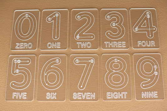 Number Tracing Card | Montessori Math Acrylic Flashcard