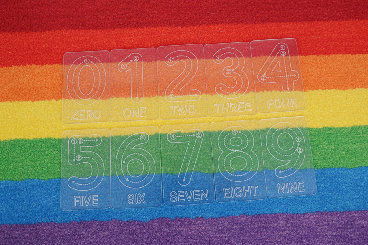 Number Tracing Card | Montessori Math Acrylic Flashcard