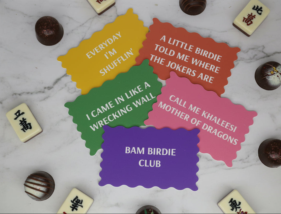 Positive Vibes Only | Mahjong Line Reader & Tile Shuffler Set