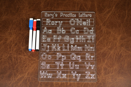Personalized Alphabet Tracing Board | Custom Handwriting Practice | Montessori Fine Motor and Literacy Tool