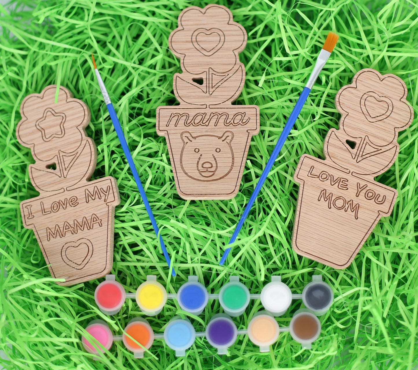 Mother's Day Flower Pot Paint Craft Kit - Set of 3
