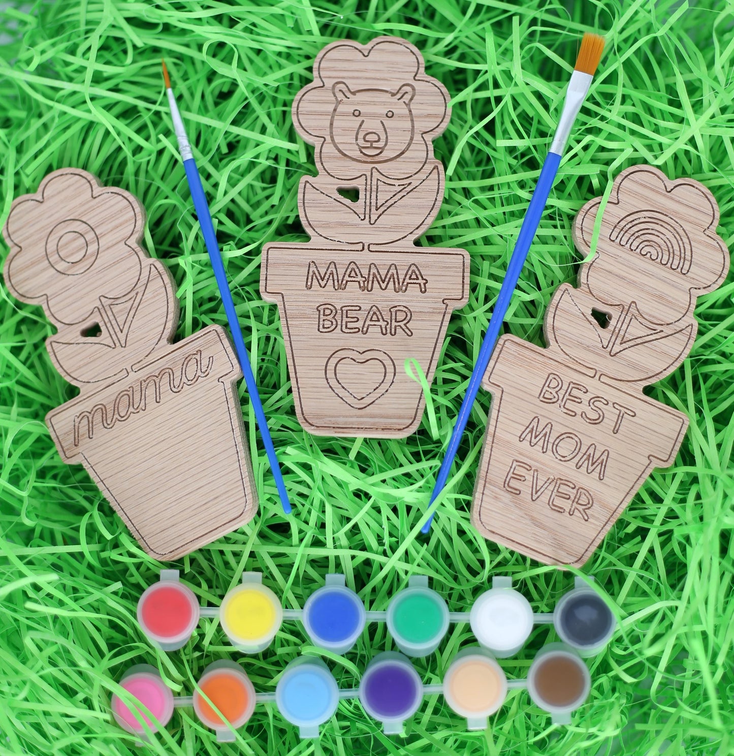 Mother's Day Flower Pot Paint Craft Kit - Set of 3