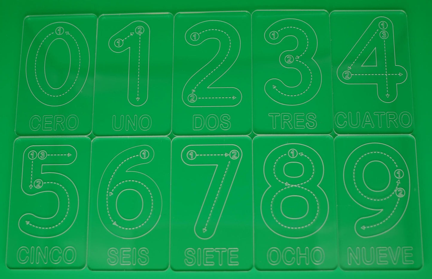 Spanish Numbers Tracing Cards | Montessori Math Flashcard Made From Acrylic