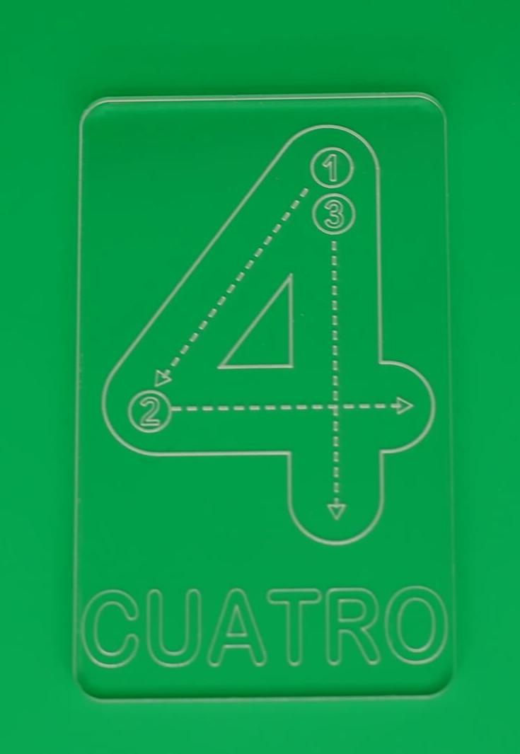 Spanish Numbers Tracing Cards | Montessori Math Flashcard Made From Acrylic