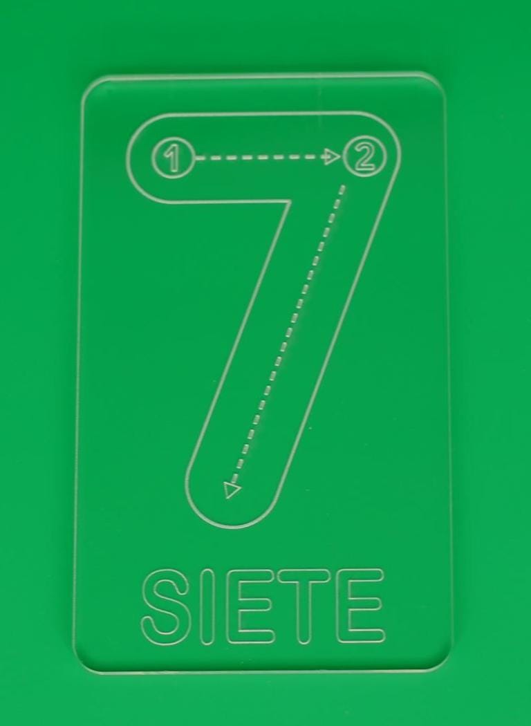 Spanish Numbers Tracing Cards | Montessori Math Flashcard Made From Acrylic