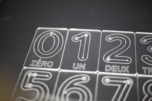 French Numbers Tracing Cards | Montessori Math Flashcard Made From Acrylic