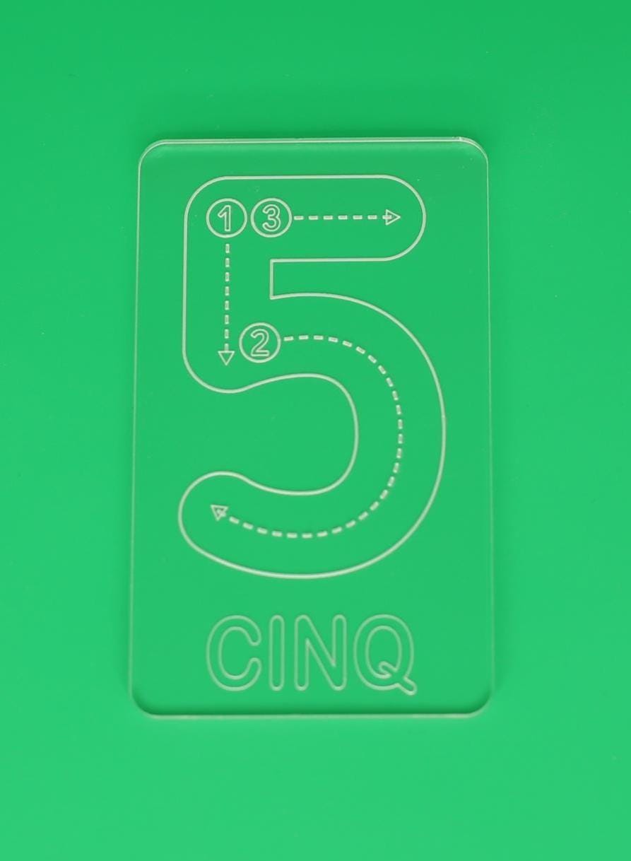 French Numbers Tracing Cards | Montessori Math Flashcard Made From Acrylic