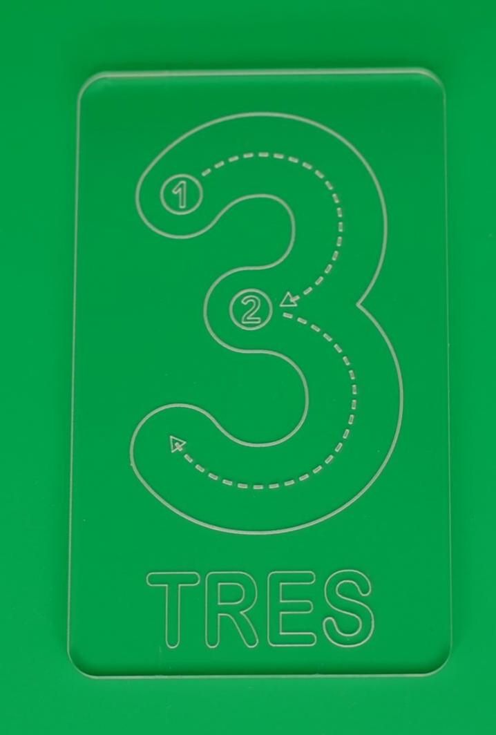 Spanish Numbers Tracing Cards | Montessori Math Flashcard Made From Acrylic