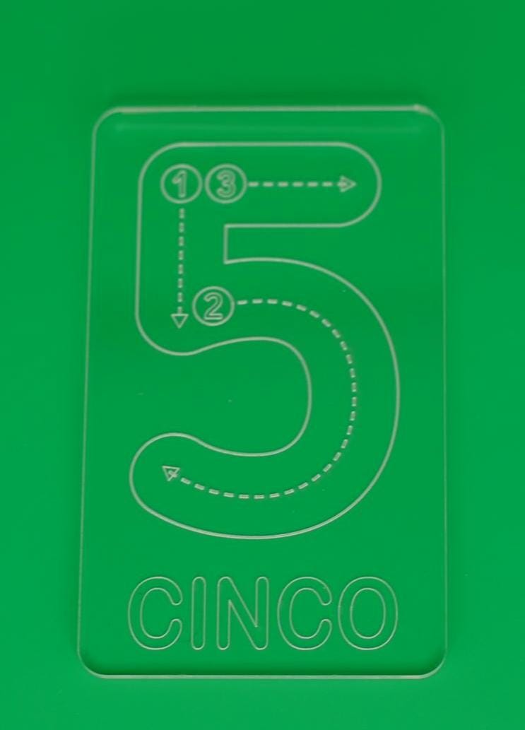 Spanish Numbers Tracing Cards | Montessori Math Flashcard Made From Acrylic