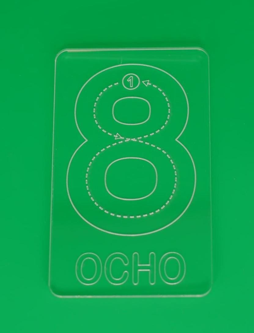 Spanish Numbers Tracing Cards | Montessori Math Flashcard Made From Acrylic