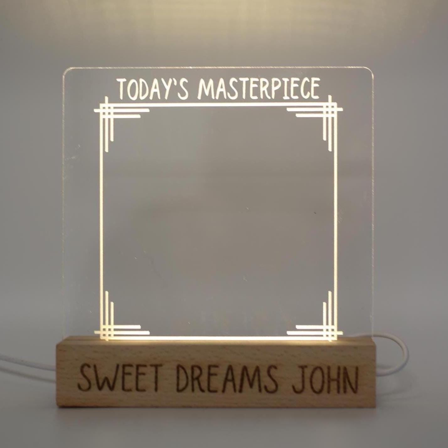 Interactive Countdown Night Light | Interactive Night Light, Engraved Acrylic Drawing Nightlight for Young Children