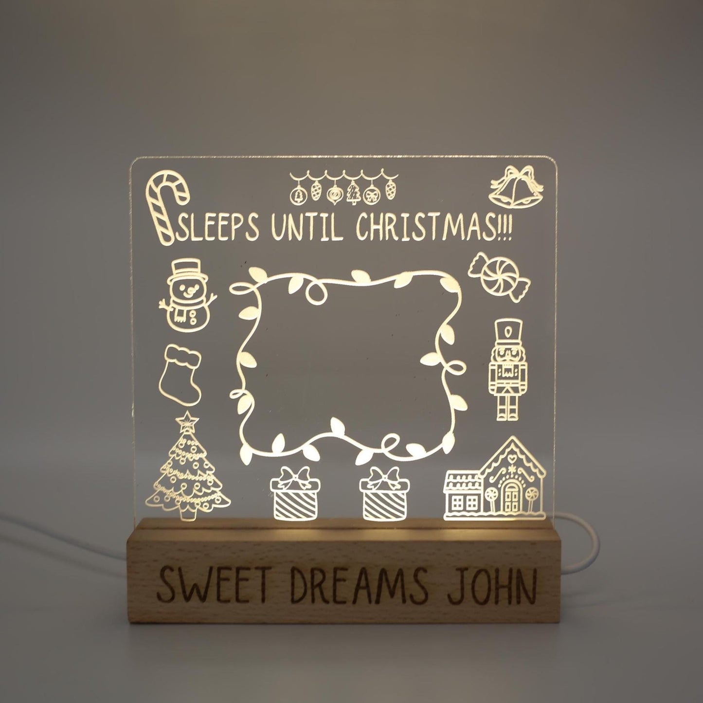 Interactive Countdown Night Light | Interactive Night Light, Engraved Acrylic Drawing Nightlight for Young Children