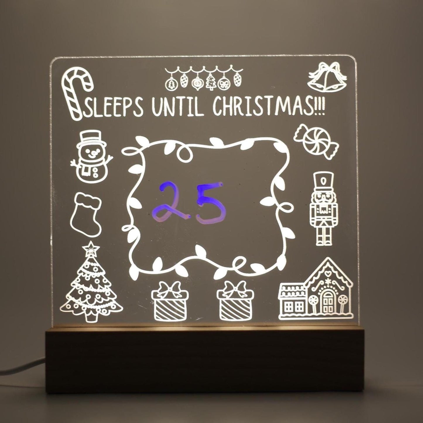 Interactive Countdown Night Light | Interactive Night Light, Engraved Acrylic Drawing Nightlight for Young Children
